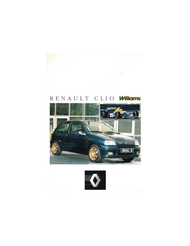 1993 RENAULT CLIO WILLIAMS LEAFLET, Livres, Autos | Brochures & Magazines