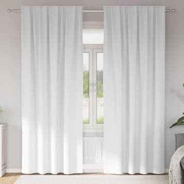 vidaXL Blackout Gordijnen met Ringen 2 st Zuiver Wit 225 x, Verzenden, Nieuw