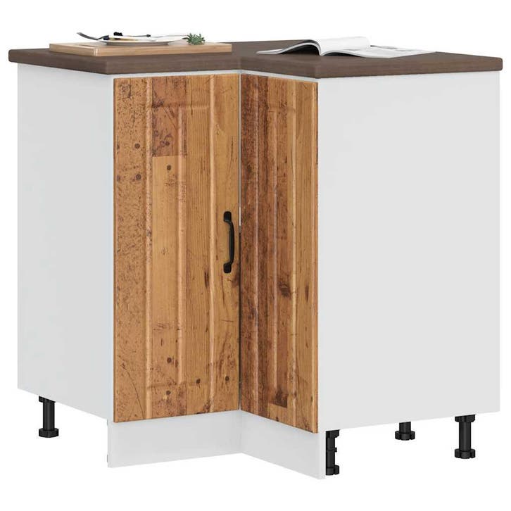 vidaXL Keuken hoekonderkast Lucca bewerkt hout oud, Maison & Meubles, Armoires | Autre, Envoi