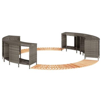 vidaXL Hottub-ombouw poly rattan massief acaciahout grijs, Verzenden