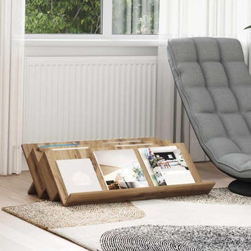 vidaXL Tijdschriftenrek Artisan Eiken 90 x 53 x 28,5 cm, Huis en Inrichting, Woonaccessoires | Krantenbakken en Lectuurbakken