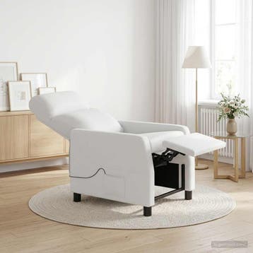 vidaXL Massage Relaxstoel Wit Kunstleer, Verzenden, Nieuw