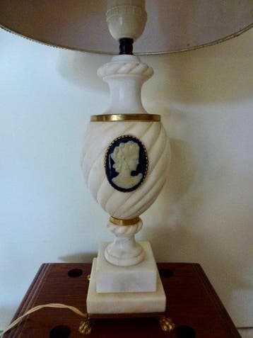 Empire stijl - Tafellamp - Onyx - Cameo Medaillon