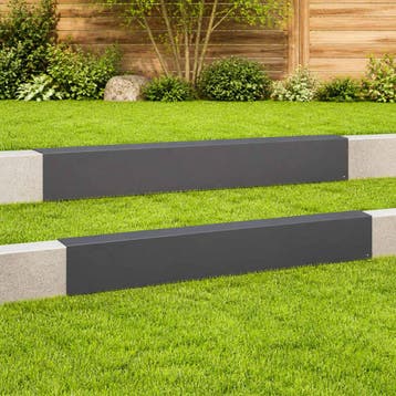 vidaXL Afdekprofiel voor tuinranden 2 st 100 x 20 x 15 cm, Verzenden, Nieuw