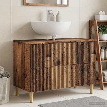 vidaXL Wastafel kabinet voor de badkamer ARNHEM Oud hout, Huis en Inrichting, Verzenden, Nieuw
