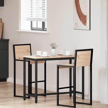 vidaXL Tafel Naturel 100 x 50 x 77 cm Engineered hout en, Verzenden, Nieuw