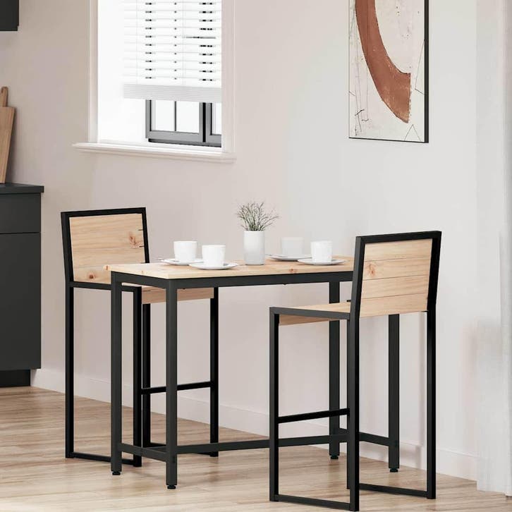vidaXL Tafel Naturel 100 x 50 x 77 cm Engineered hout en, Huis en Inrichting, Tafelonderdelen, Nieuw, Verzenden