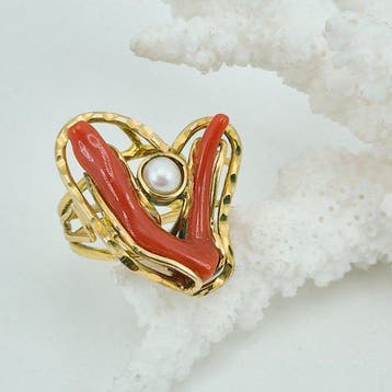 Koraal - Zilver, Verguld, Zonder voorbehoud - Ring - CORALLO