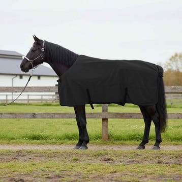 vidaXL Paardendeken Zwart 145 cm Polyester Fleece, Verzenden, Nieuw