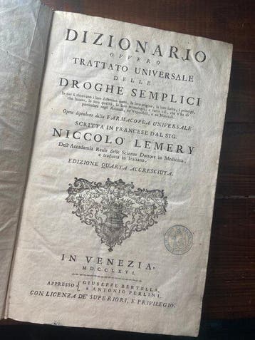 Niccolo Lemery - Dizionario overo Trattato Universale delle