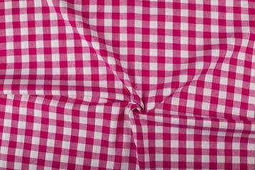 Boerenbont stof fuchsia 18mm geruit - Katoen stof 10m op rol, Verzenden