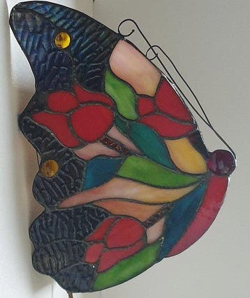 Lampe murale - Papillon - Vitrail
