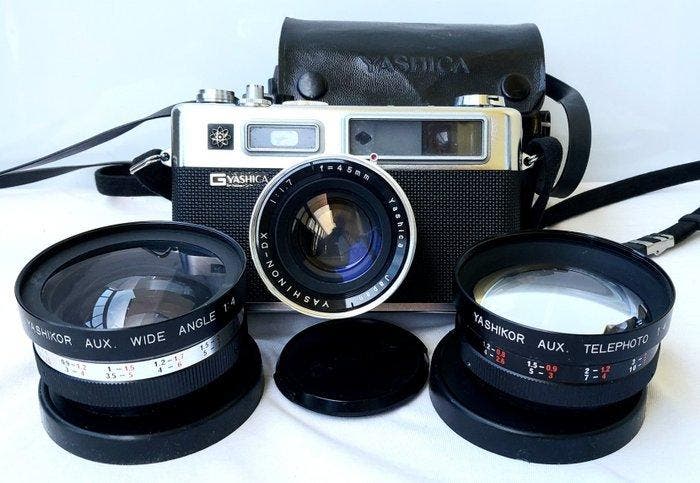 Yashica G Electro 35 Yashinon DX 1:1,7/45mm & Yashikor Tele, Audio, Tv en Foto, Fotocamera's Analoog