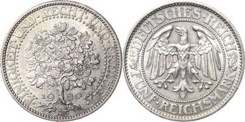 5 Reichsmark 1930 Gedenkausgaben, Verzenden