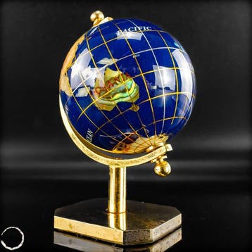 Globus van natuurlijk lapis lazuli – Wereld in edele