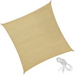 tectake Polyethyleen zonnezeil vierkant beige - 5 x 5 m, Tuin en Terras, Verzenden, Nieuw
