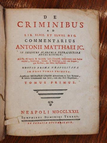Antonius Matthaeus II - De Criminibus ad Lib. XLVII et