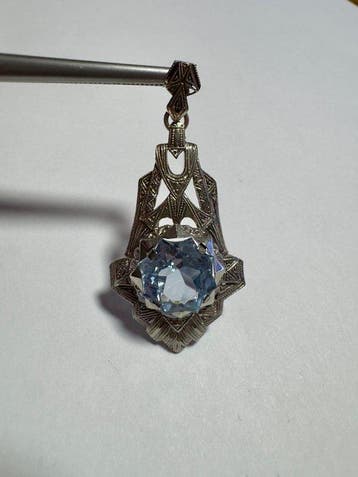 Pendentif - 18 carats Or blanc - 6.00ct. tw. Fluorine - Or