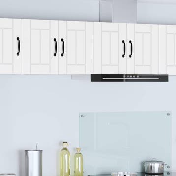 vidaXL Wandkast LUCCA 2 st Wit Bewerkt hout, Verzenden