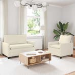 vidaXL bank / zetelstel 2 pcs Crèmekleurig Stof, Verzenden