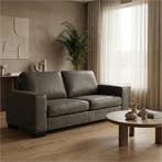 Leren bank Enjoy - 2,5 zits - Kenia Antracite (grijs) -, Nieuw, Ophalen of Verzenden, Modern, 200 tot 250 cm