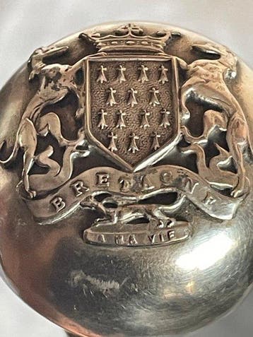 Wandelstok - Verzilverd, Hout, Hoorn, Nieuw