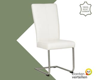 Leren eetkamerstoel Dry - Toledo Bianco (gebroken wit) -, Huis en Inrichting, Stoelen, Wit, Nieuw, Leer, Ophalen of Verzenden