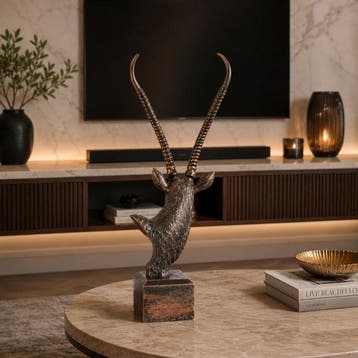 Decoratief ornament - Antelope Bronze Head Statue Resin