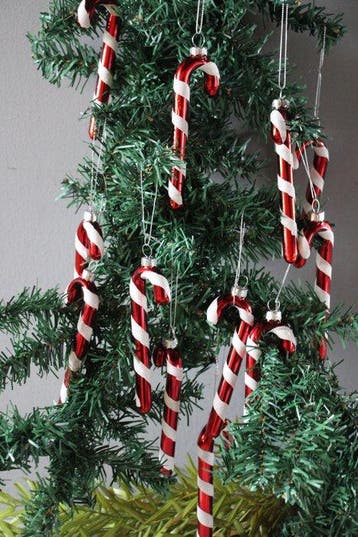 Kerstballen zuurstokjes, Glashütte (12) - Glas
