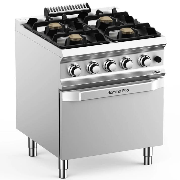 Fornuis + Oven | DOMINA PRO 700 | Gas | 4 Branders (4x, Articles professionnels, Horeca | Équipement de cuisine, Envoi