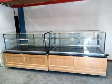 Gebaksvitrine 2-delig - B365 x D104 x H130 cm - gekoeld -