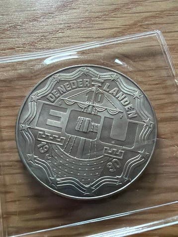 Nederland. 10 ECU 1990 D. Geert Groote 22,81g (Zonder