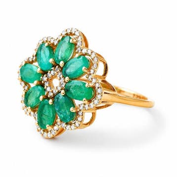 Zonder minimumprijs - Ring - 14 karaat Geel goud - 3.86ct., Nieuw