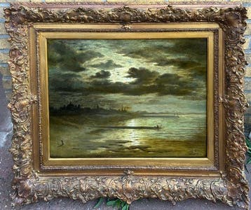 B Arps (1865-1938) - Visser bij maanlicht