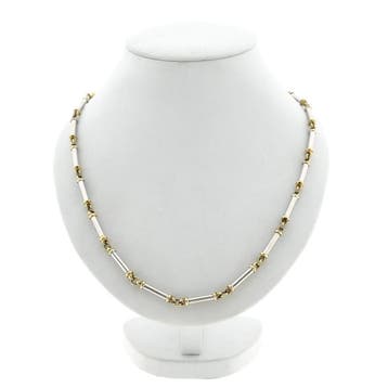 Bicolor gouden staafjes collier (Ketting), Ophalen of Verzenden