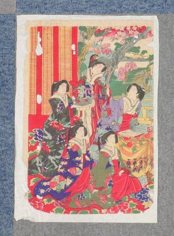Set of 5 Ukiyo-e woodblock prints - Toyohara Chikanobu -