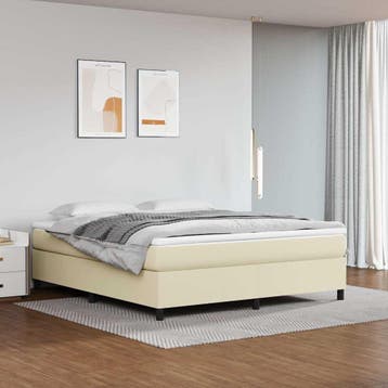 vidaXL Boxspring bed kunstleer crèmekleurig 160x200 cm, Verzenden, Nieuw