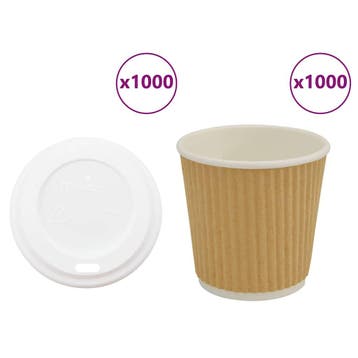 vidaXL Papieren koffiekopjes met deksel 1000 st 4oz 100 ml, Zakelijke goederen, Horeca | Overige, Verzenden