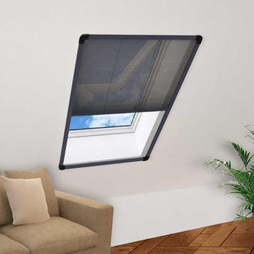 vidaXL Raamhor plissé 60x80 cm aluminium antracietkleurig, Doe-het-zelf en Bouw, Verzenden, Nieuw