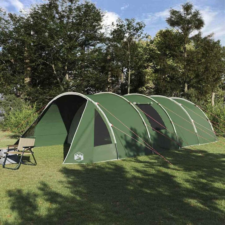 vidaXL Tunnel Tent voor 6 Personen 6-persoons Groen en Wit, Caravanes & Camping, Tentes, Envoi