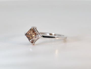 Zonder minimumprijs - Ring - 14 karaat Witgoud - 1.09ct. tw.