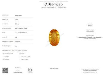 Zonder minimumprijs - 1 pcs Geel Citrien - 62.42 ct -, Nieuw