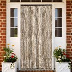 vidaXL Vliegengordijn 118x220 cm chenille beige en bruin, Verzenden