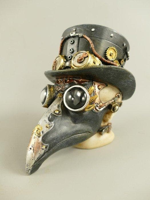 Beeld, Vogel skelet steampunk-met mooie details-1kg- 17cm -, Antiquités & Art, Curiosités & Brocante