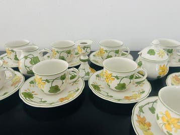 Villeroy & Boch - Koffieservies (21) - Geranium - Porselein, Antiek en Kunst
