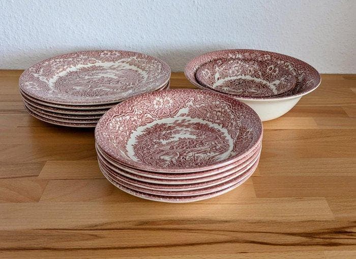 English Ironstone Tableware - Eetservies voor 6 (14) -, Antiquités & Art, Antiquités | Meubles | Tables