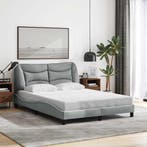 vidaXL Bedframe zonder matras Hvar stof lichtgrijs 140x190, Verzenden, Nieuw