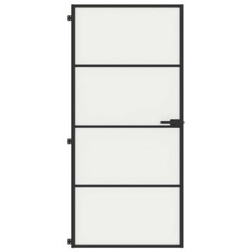 vidaXL Binnendeur smal 93x201,5 cm gehard glas en aluminium, Verzenden, Nieuw