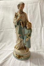 Beeld - Sint Jozef met het kindje Jezus - 45 cm - Gips -