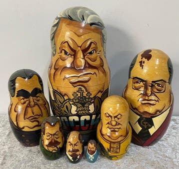 7-Delige Matroesjka - Pop Handgeschilderd Presidenten -